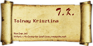 Tolnay Krisztina névjegykártya